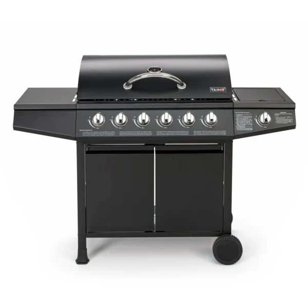 BASIC 6+1 Gasgrill – Edelstahl BBQ Grillwagen mit Seitenkocher – Bild 2