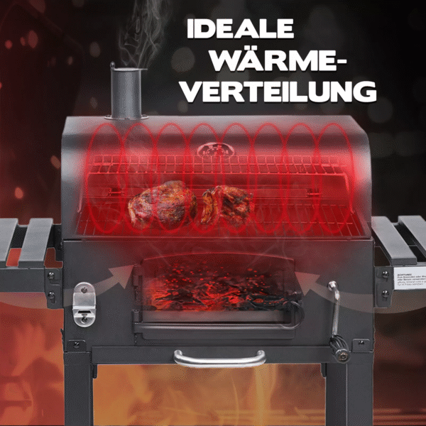 TAINO HERO XL Smoker BBQ GRILLWAGEN Holzkohle Grill Standgrill Räucherofen Kohle – Bild 7