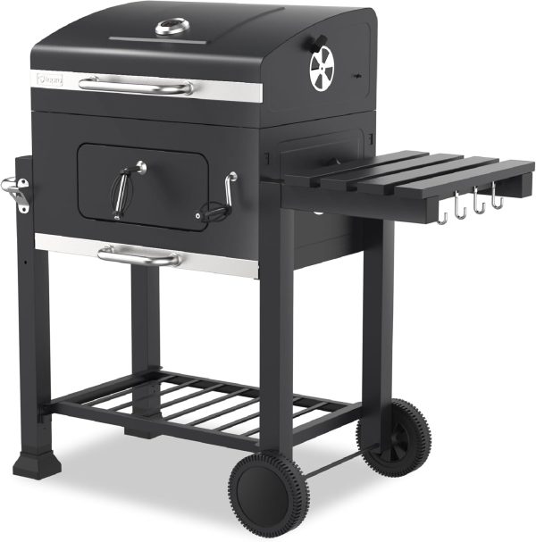 Tepro Toronto Click Holzkohlegrill – BBQ Grillwagen mit Deckel & Thermometer, 56x41 cm Grillfläche