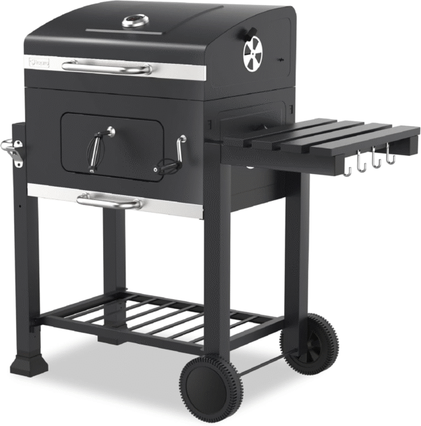 Tepro Toronto Click Holzkohlegrill – BBQ Grillwagen mit Deckel & Thermometer, 56x41 cm Grillfläche