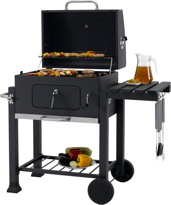Tepro Toronto Click Holzkohlegrill – BBQ Grillwagen mit Deckel & Thermometer, 56x41 cm Grillfläche – Bild 9
