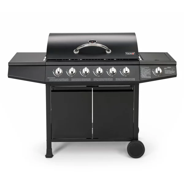 BASIC 6+1 Gasgrill – Edelstahl BBQ Grillwagen mit Seitenkocher – Bild 5