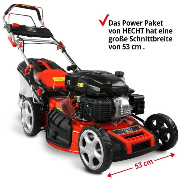 Benzin Rasenmäher mit Antrieb 53 cm Schnittbreite 6 PS Mulch Mulcher Mäher Hecht – Bild 2