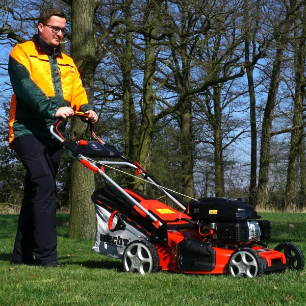 Benzin Rasenmäher mit Antrieb 53 cm Schnittbreite 6 PS Mulch Mulcher Mäher Hecht – Bild 9