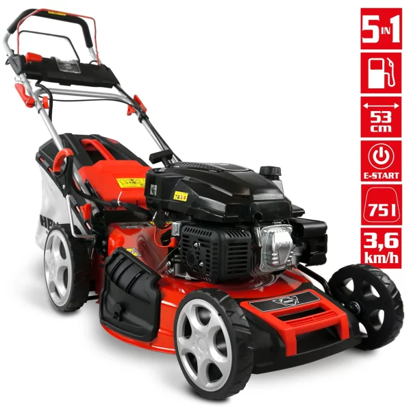 Benzin Rasenmäher mit Antrieb 53 cm Schnittbreite 6 PS Mulch Mulcher Mäher Hecht – Bild 10
